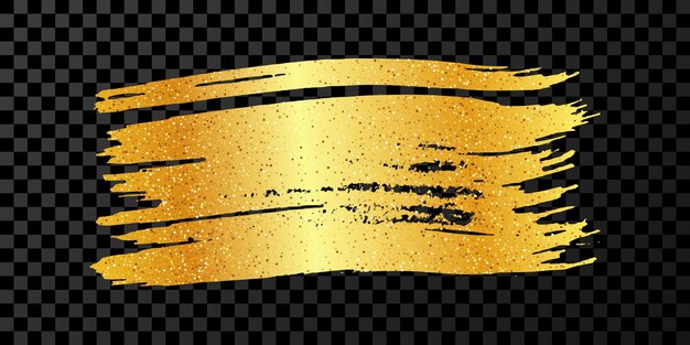 Vector gold brush stroke on dark background