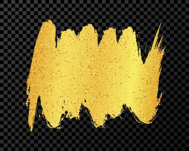 Gold brush stroke on dark transparent background