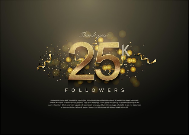 Gold bubbles and gold glitter for 25k followers celebration decoration