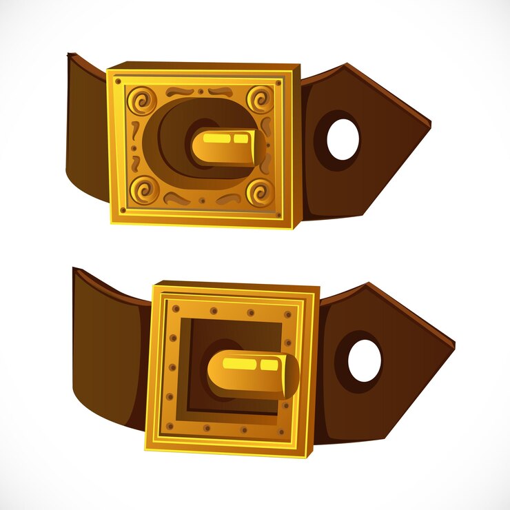 वेक्टर gold buckle on brown belt