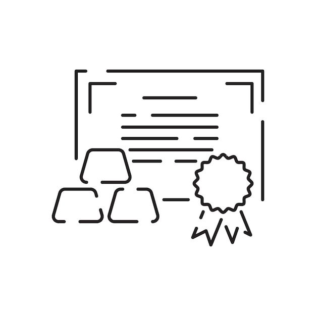 金地金ライン アイコン モバイルの概念と web デザインの線形スタイル記号金の延べ棒インゴット アウトライン ベクトル アイコン シンボル ロゴの図ピクセル パーフェクト ベクトル グラフィックス