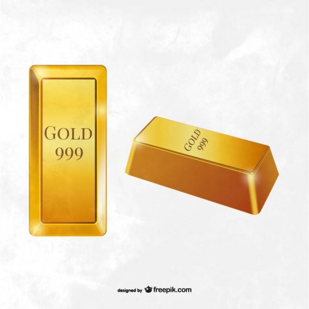 Vector gold bullion vector