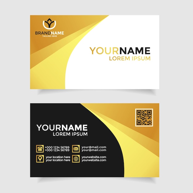 gold business card design template editable vector format for stationery company