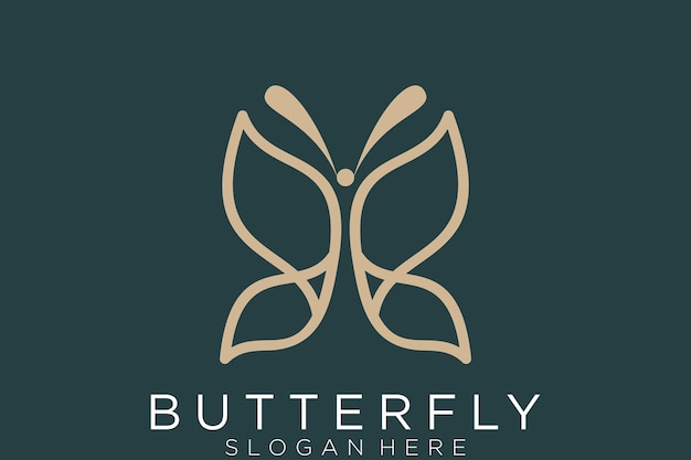 Gold Butterfly Logo. This logo suitable for beauty cosmetic logo.