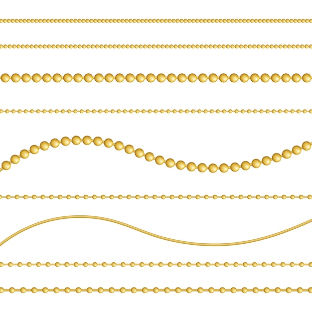 Вектор Золотая цепочка, изолированные на белом фоне. векторная иллюстрация.