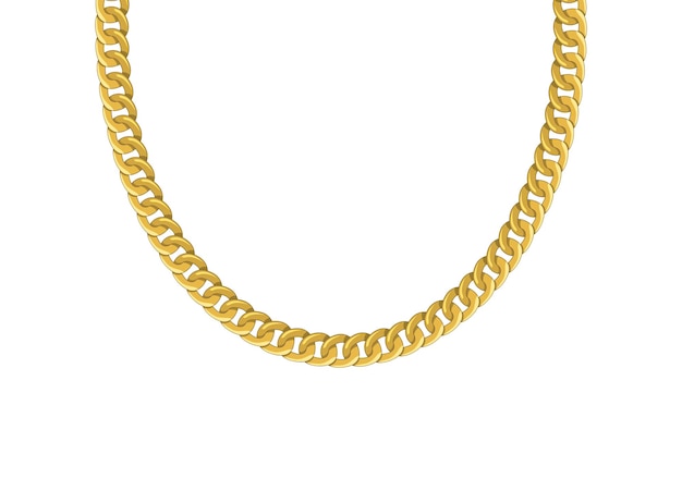 Gold chain isolated. Vector necklace.