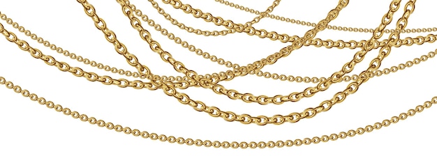 Vector gold chain isolated on white