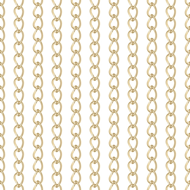 Gold chain jewelry seamless pattern.