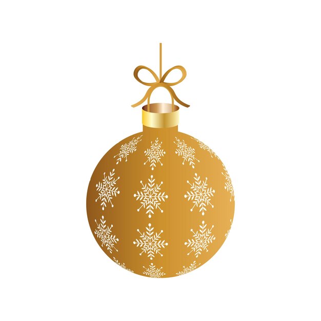 Gold Christmas Ball with Snowflakes