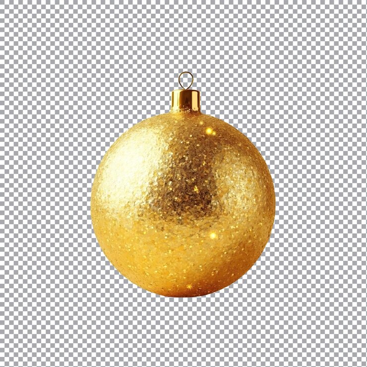 Vector a gold christmas ball with a transparent background
