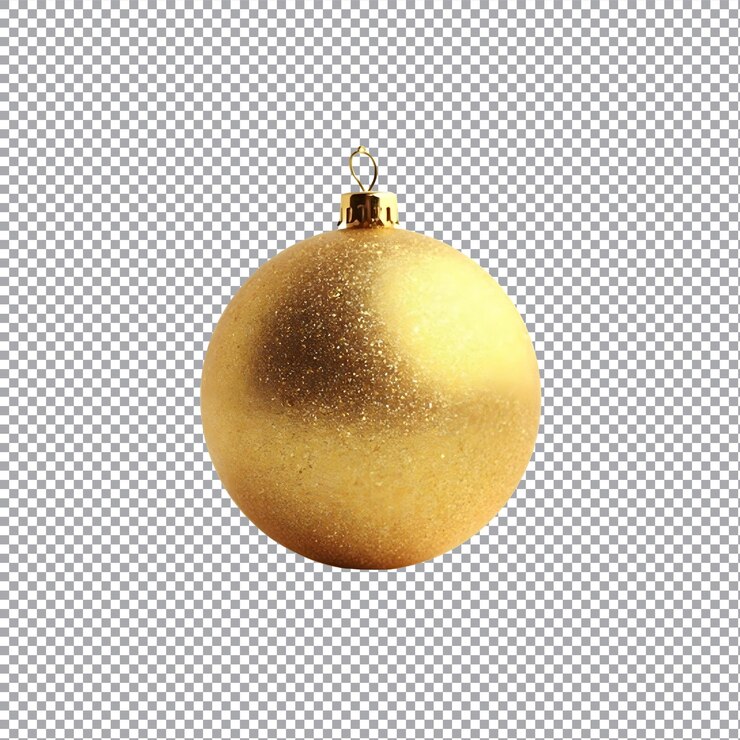Vector a gold christmas ball with a transparent background