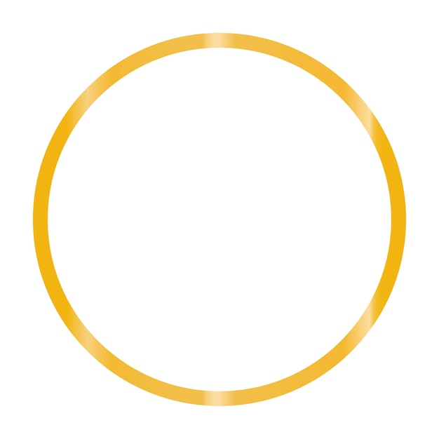 Vettore cornice circolare dorata isolata su bianco bg illustrazione vettoriale