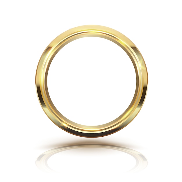 Gold circle isolate on white background 