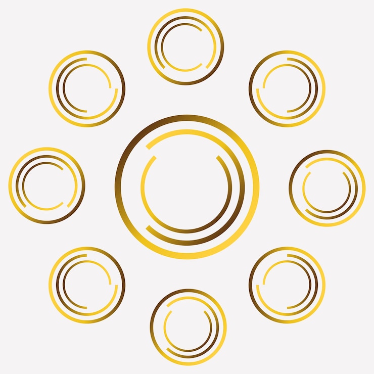 Vector gold circle ornament