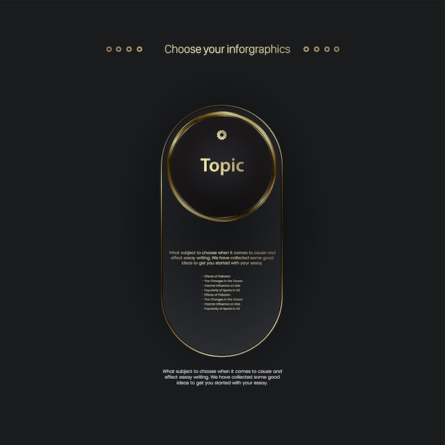 A Gold circle shape web button design Modern layout of chart in golden icon templates vector