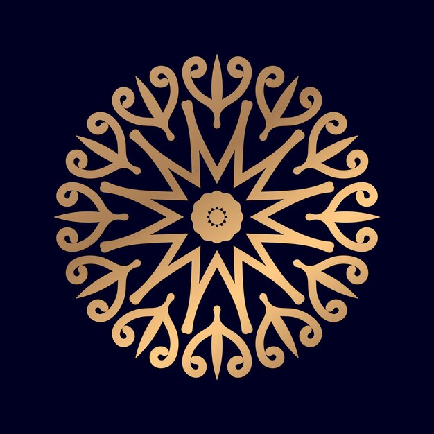 Gold circle with a flower in the middle