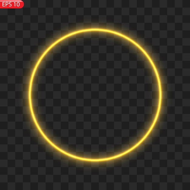 Gold circles frame with glitter light effect A golden flash flies in a circle in a luminous ring