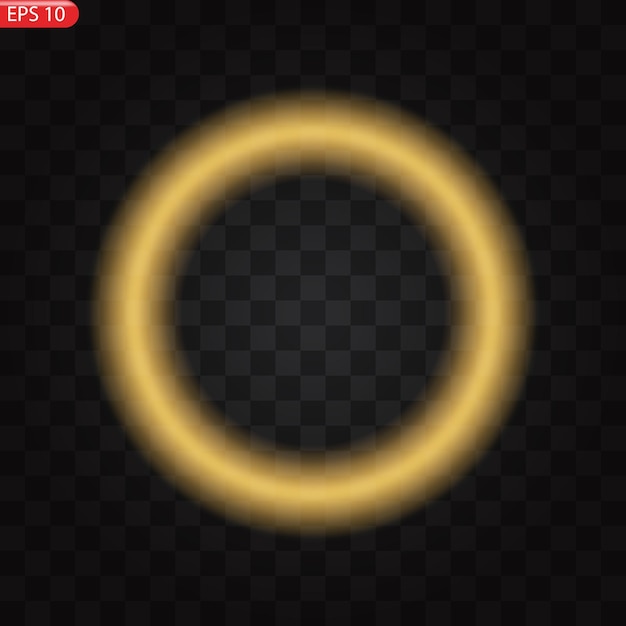 Quadro di cerchi dorati con effetto di luce luccicante un flash dorato vola in un cerchio in un anello luminoso