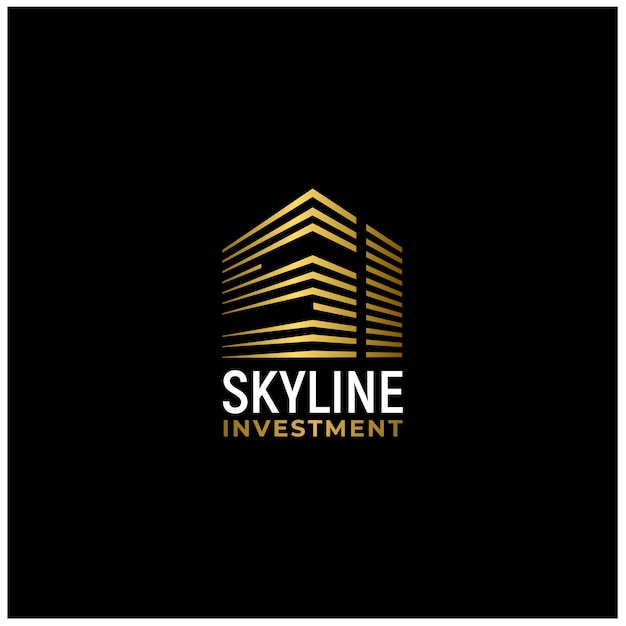 Gold city building con lettera iniziale si logo design