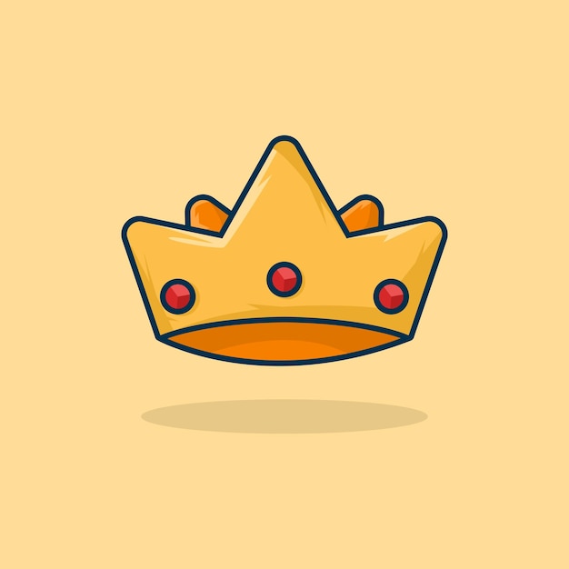 Vector gold classic crown cartoon drawing vector illustration