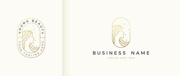 Vector gold and classic luxury beauty logo