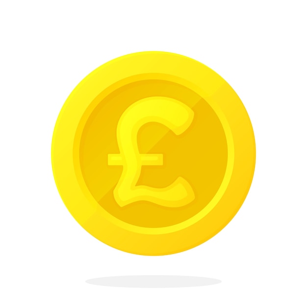 Gold coin of British pound Cash money Symbol of business economy and finance Vector illustration