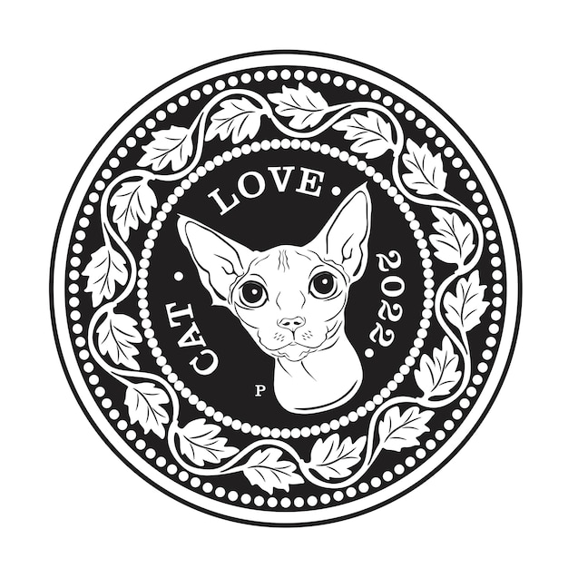 Gold coin cat love new design 2022 silhouette handmade