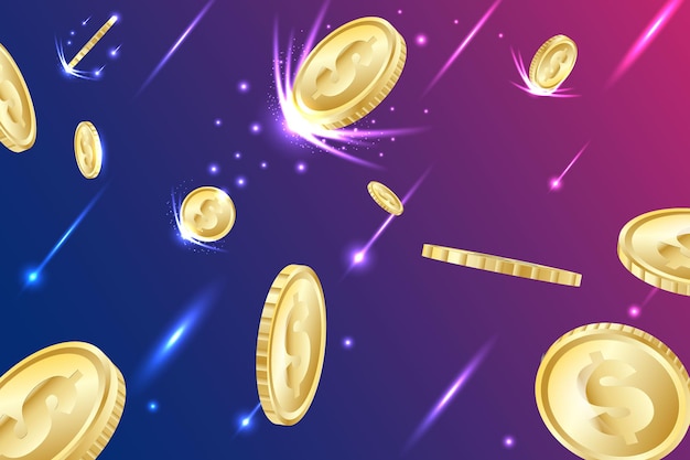 金貨が空から落ちる