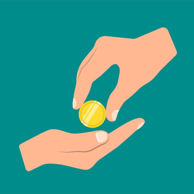 gold coin in a hand
