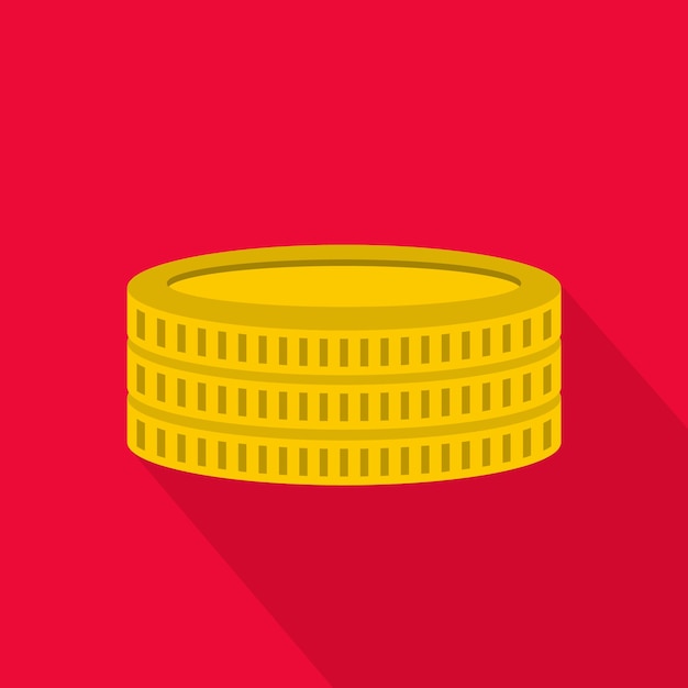 Значок золотой монеты Плоская иллюстрация векторной иконки золотой монеты для сети