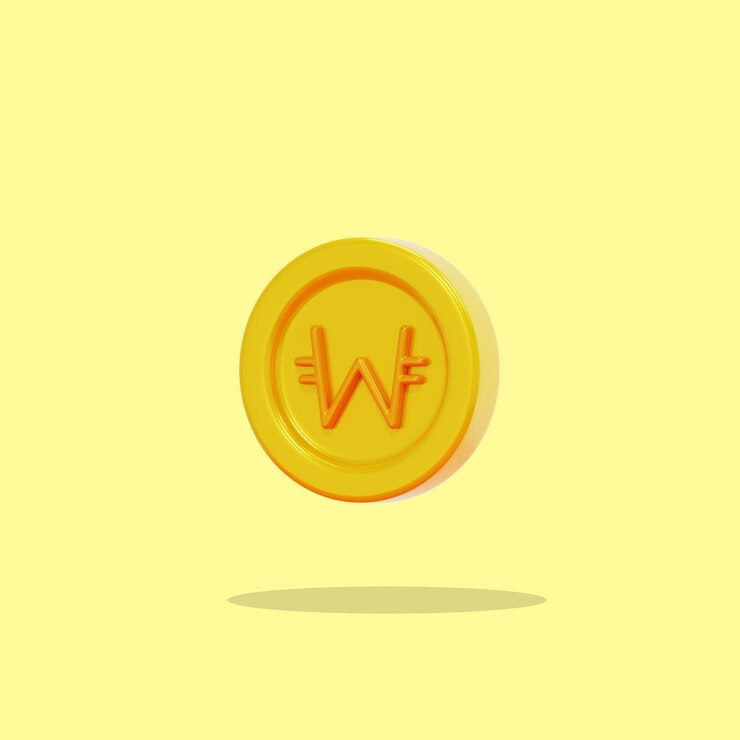 Vector gold coin icon isolated 3d render illustration