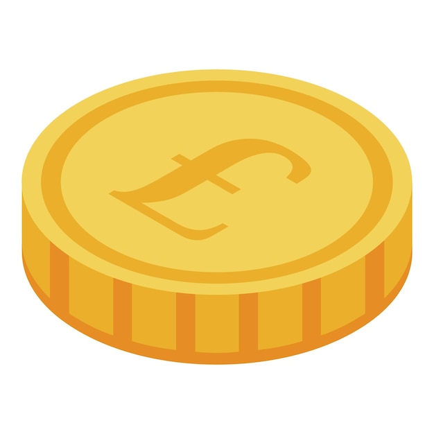 ゴールド コイン アイコン白い背景で隔離の web デザインのゴールド コイン ベクトル アイコンの等尺性