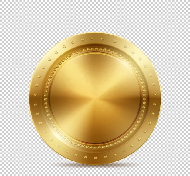 Gold coin isolated on transparent background