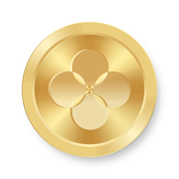Вектор Золотая монета окб okex концепция интернет-криптовалюты медаль окб okex