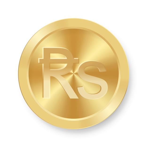 Gold coin of rupee concept of internet web currency rupee medal