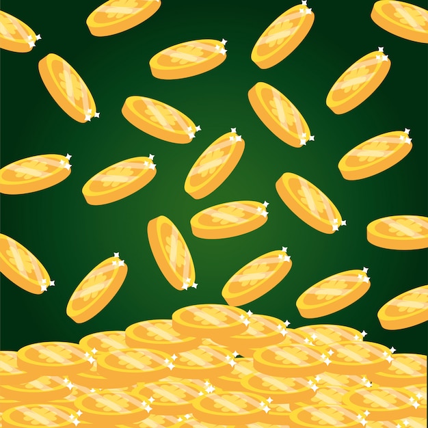 Vector gold coins background to st patrick celebration