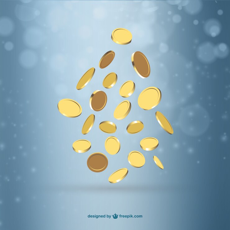Vector gold coins background