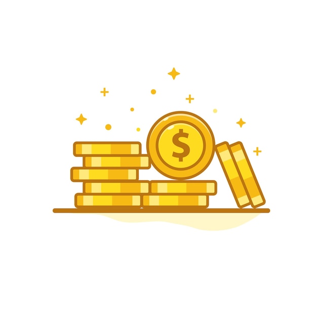 만화 스타일 의 금 동전