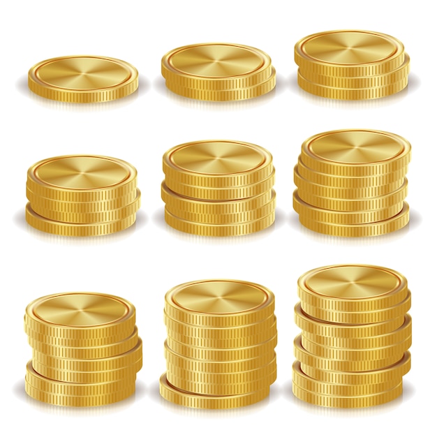 Gold coins stacks