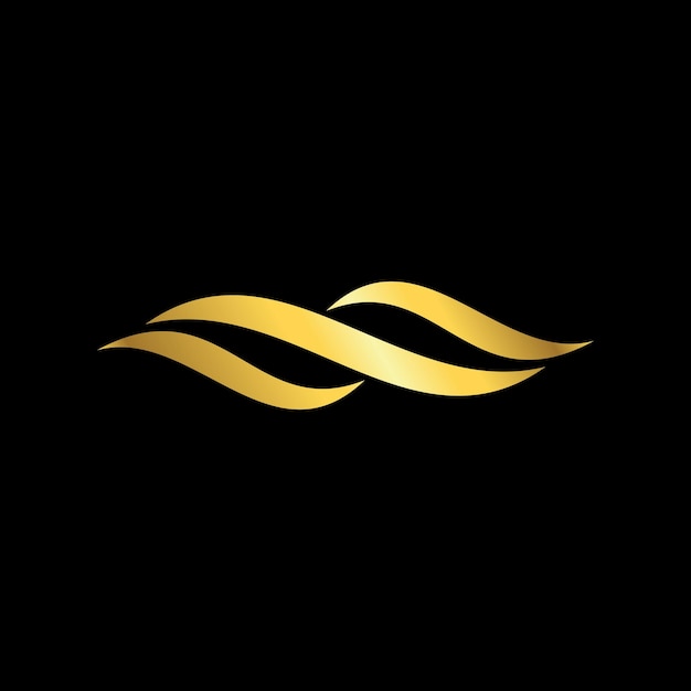 Premium Vector | Gold Color Abstract Wave Water Element Vector Template