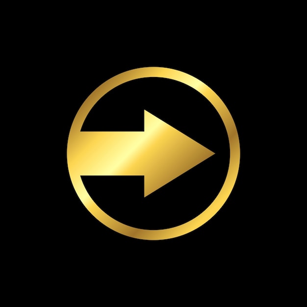 Vector gold color arrow icon vector template