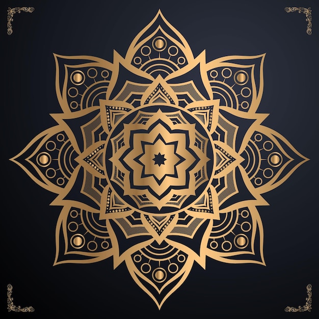 gold color background mandala download eps file