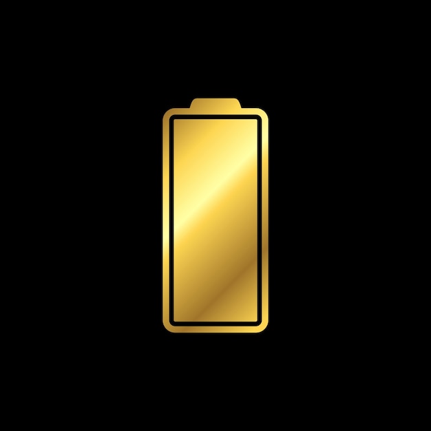 Gold Color Battery Power Indicator Icon Vector