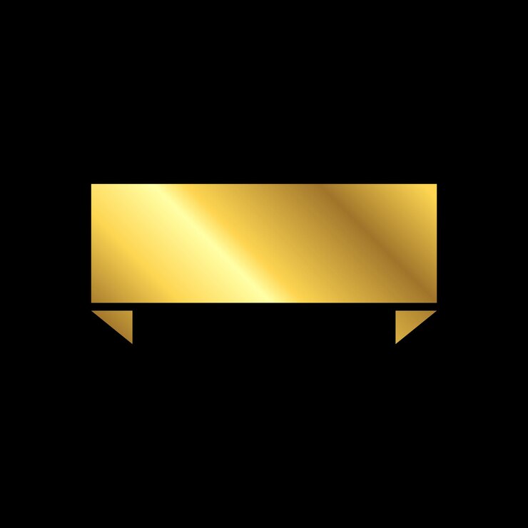 Vector gold color blank ribbons in flat style vector template stickers for new arrival shop product tags new labels or sale posters and banners vector
