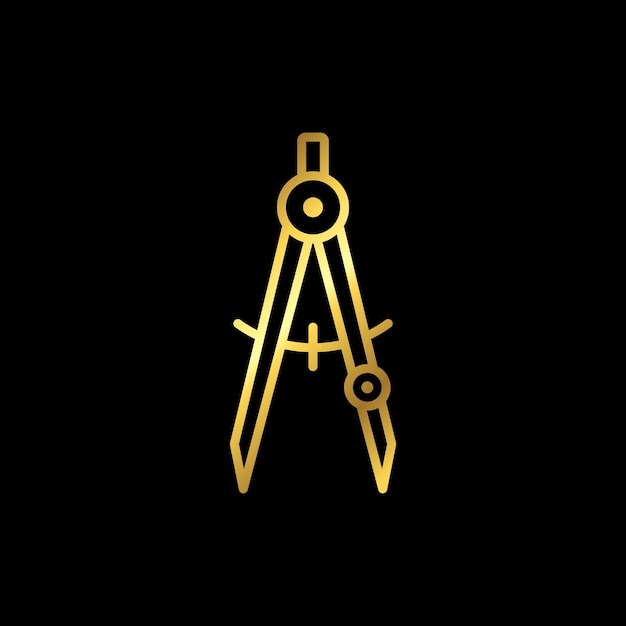 Vettore modello vettore icona bussola architettura divisore colore oro