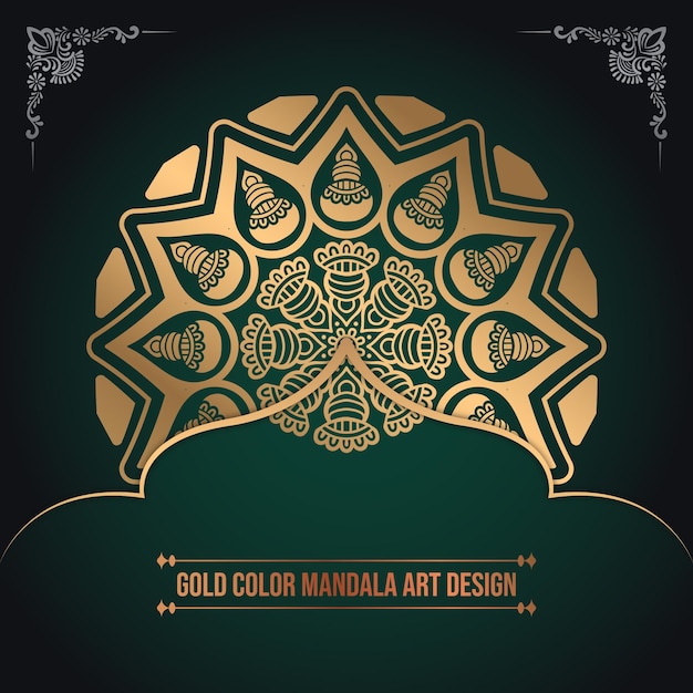 Design artistico mandala islamico color oro