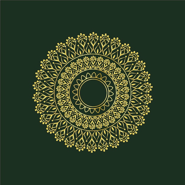 Gold color luxury mandala design template premium vector