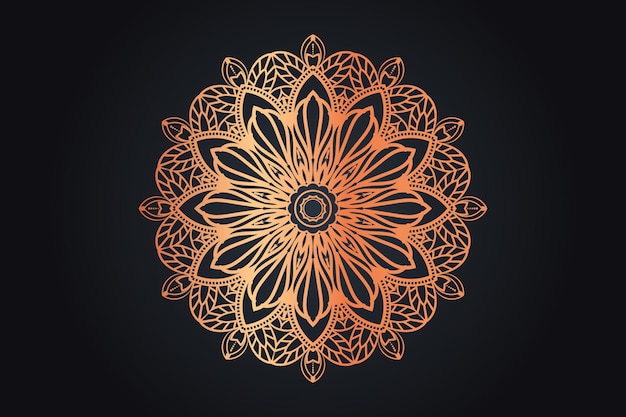 Vector gold color luxury ornamental mandala design