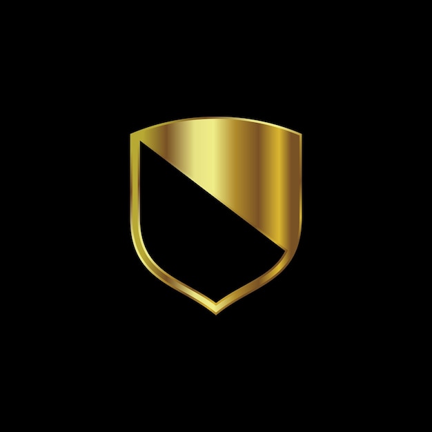 Vector gold color shield secure protection icon vector template