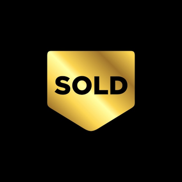 Vector gold color sold sticker sold sign sold banner vector template